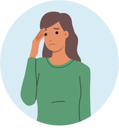 Woman having headache  Illustration
