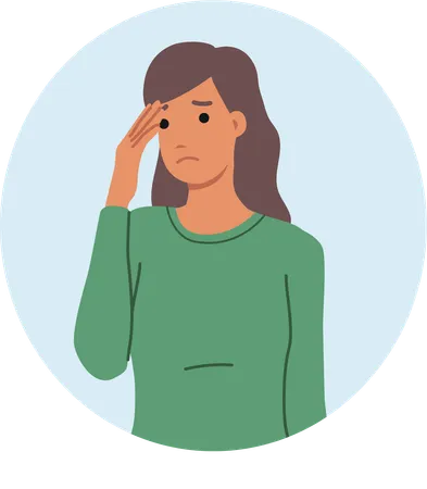 Woman having headache  Illustration