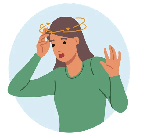 Woman having headache  Illustration