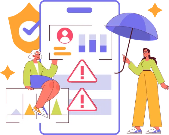 Woman having marketing risk  Illustration