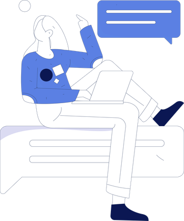 Woman having online talking  Illustration