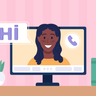 illustrations of remote video meeting