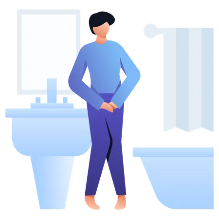 Woman having Pee  Illustration