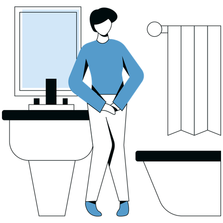 Woman having Pee  Illustration