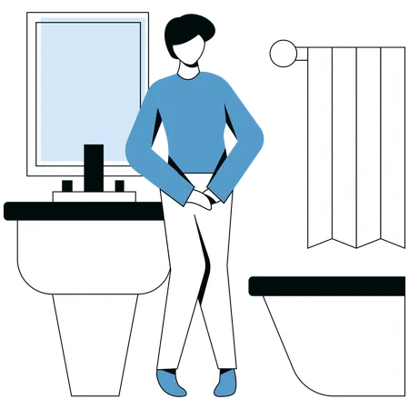 Woman having Pee  Illustration