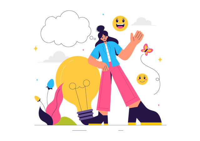 Woman having positive thinking  Illustration