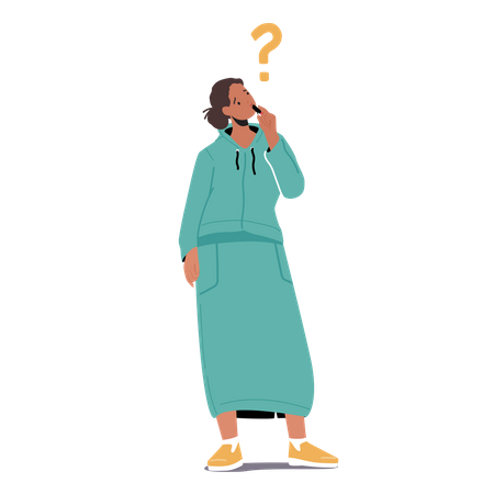 Woman Having Question  Illustration