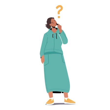 Woman Having Question  Illustration