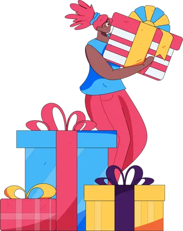 Woman having shopping offer  Illustration