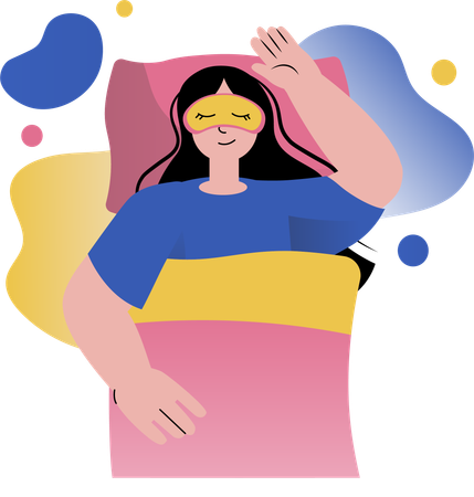 Woman having sound sleep  Illustration