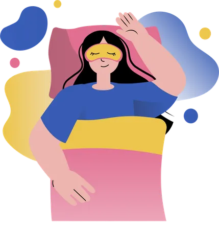 Woman having sound sleep  Illustration