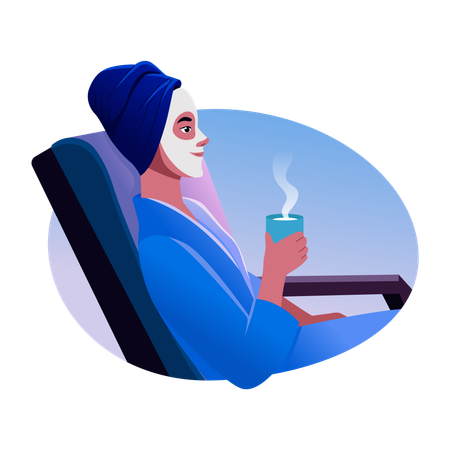 Woman having spa relaxation  Illustration