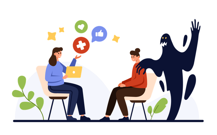 Woman having threrapy session  Illustration