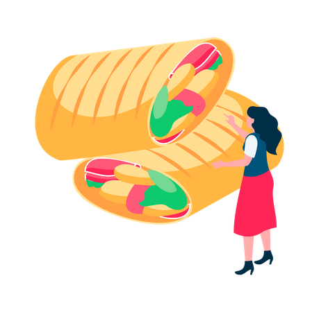 Woman having wrap  Illustration