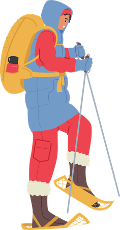 Woman Hiker With Backpack  Illustration