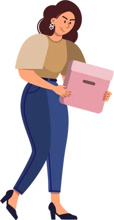 Woman holding archive  Illustration