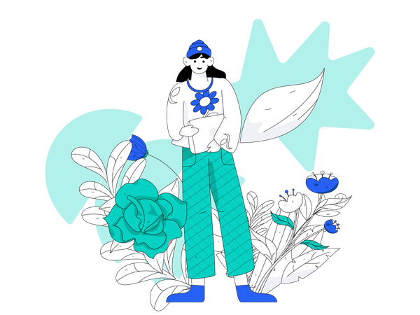 Woman holding bag  Illustration