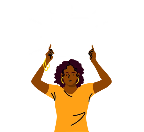 Woman holding blank placard  Illustration