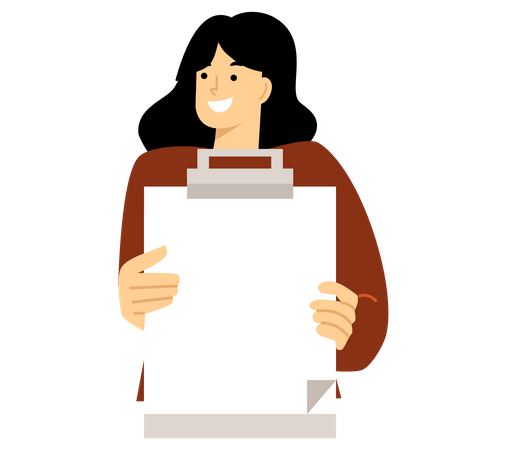 Woman holding blank placard  Illustration