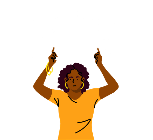 Woman holding blank placard  Illustration