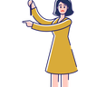 girl holding board illustration free download