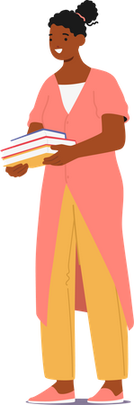 Woman holding book  Illustration