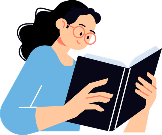 Woman holding book  Illustration