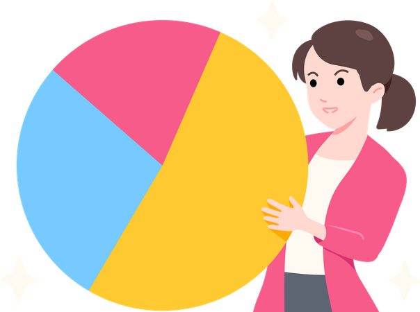 Woman Holding Business Analysis Chart  Illustration