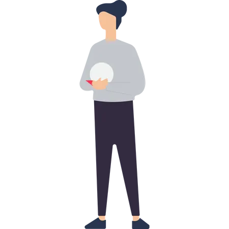 Woman holding decorative ball Illustration
