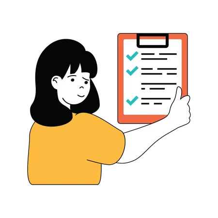 Woman holding delivery list  Illustration