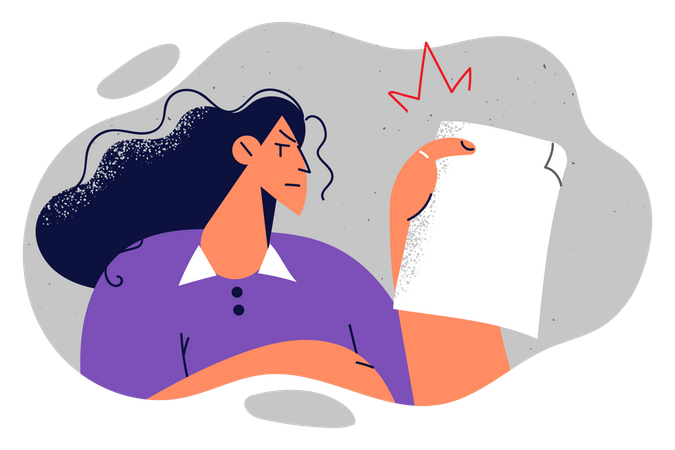 Woman holding document  Illustration