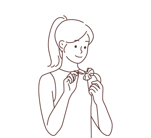 Woman holding flower  Illustration