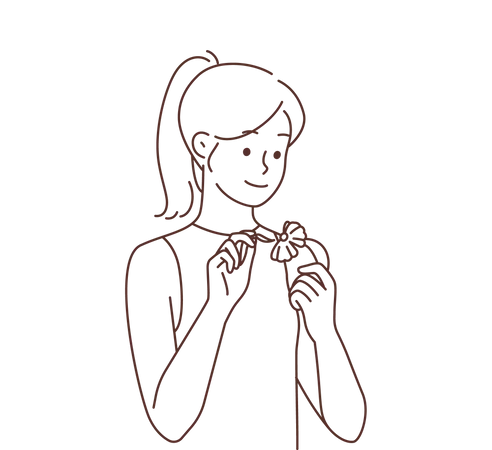 Woman holding flower  Illustration