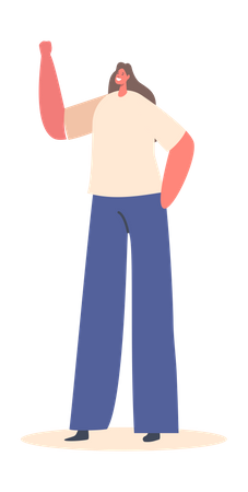 Woman Holding Handle in Public Transport  Illustration