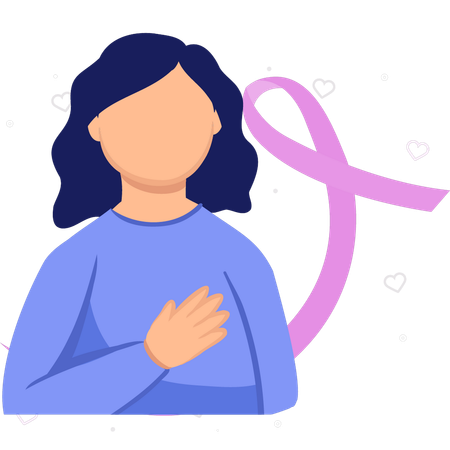 Woman holding her hands on chest  Illustration
