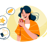 giving review by phone illustration svg