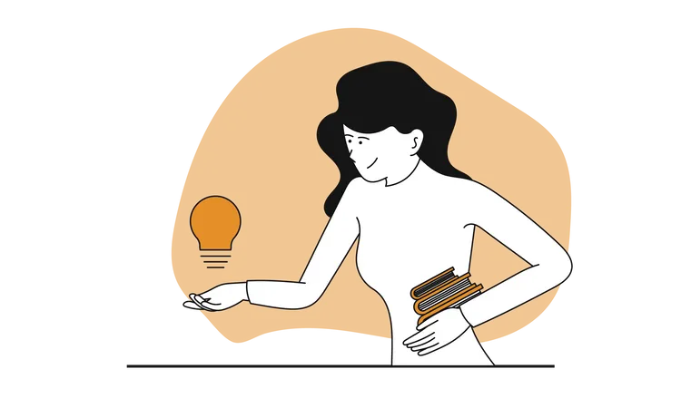 Woman Holding Lightbulb Vector Concept Illustration Innovation Idea With Creative Person Business Character Creativity And Success Inspiration Human Solution And Smart Education For Professional Illustration