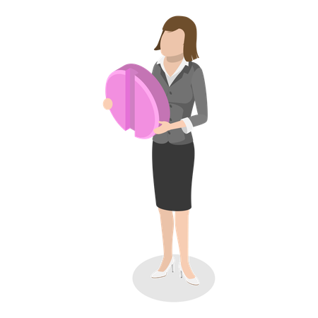 Woman holding pill  Illustration