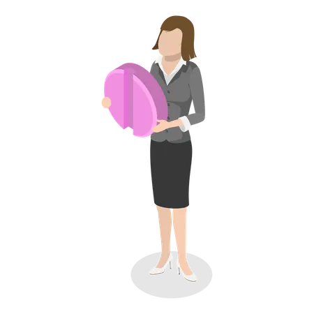 Woman holding pill  Illustration