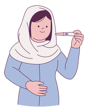 Woman Holding Pregnancy Test  Illustration