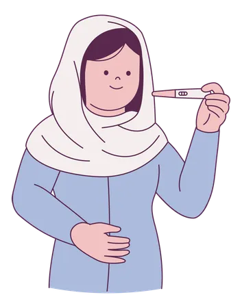 Woman Holding Pregnancy Test  Illustration