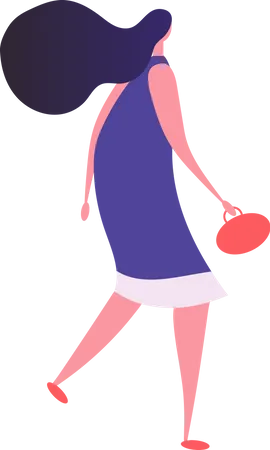 Woman holding purse  Illustration