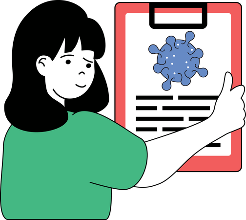 Woman holding science report  Illustration