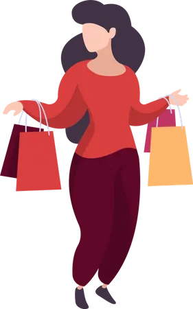 Woman holding shopping bag Illustration