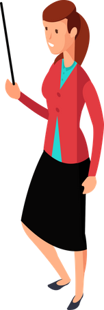 Woman Holding Stick  Illustration