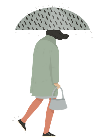 Woman holding umbrella  Illustration