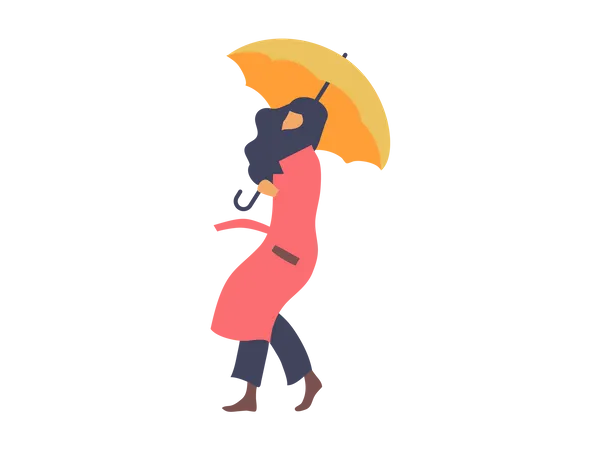 Woman holding umbrella  Illustration