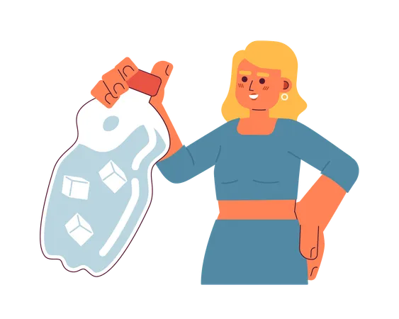 Woman holding water bottle  Illustration