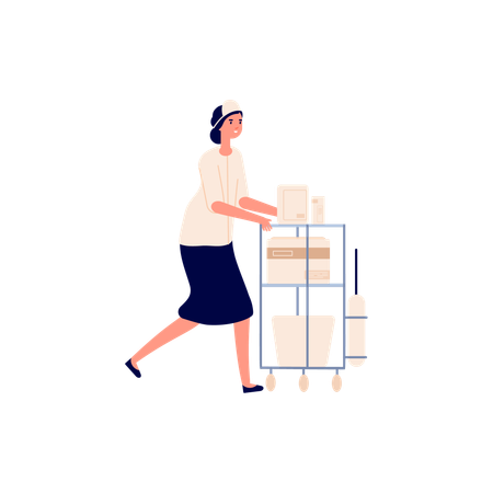 Woman hotel service staff  Illustration