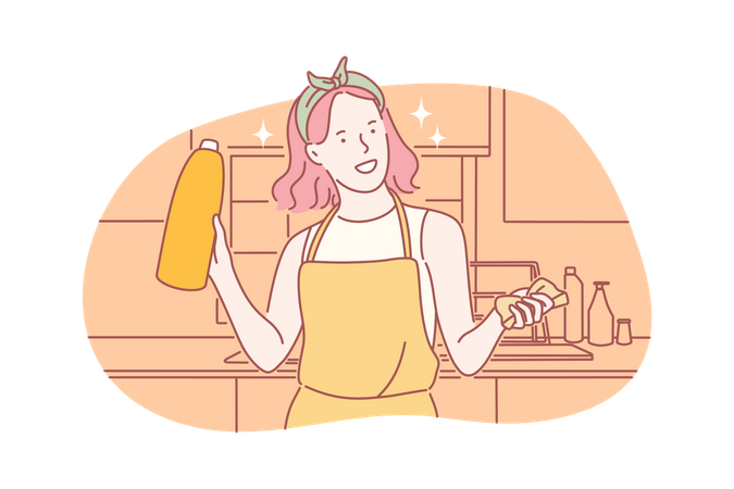 Woman Housekeeper  Illustration